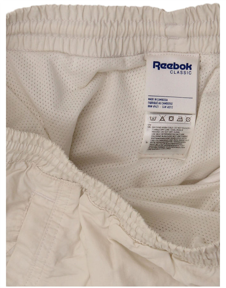 Męskie spodenki kąpielowe REEBOK Classic Graphic, duże, białe, poliestrowe