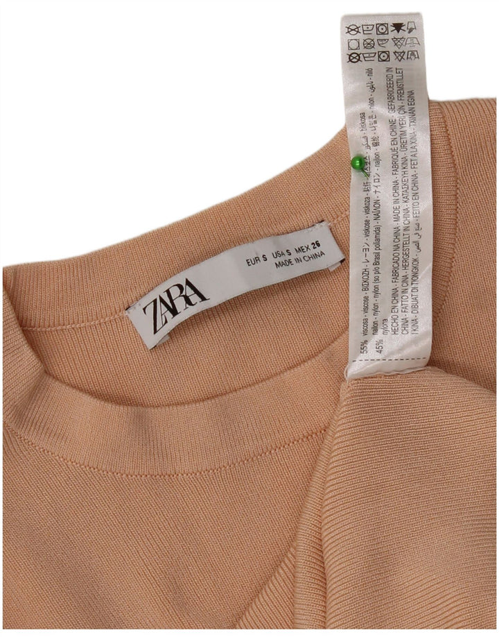 Damski top z długim rękawem Zara UK 8 Small Beżowa Wiskoza