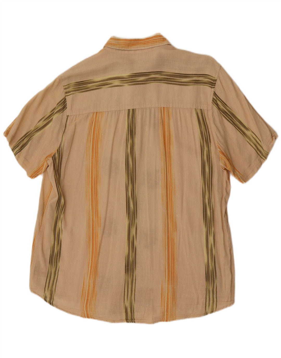 Koszula męska z krótkim rękawem w stylu vintage, duża, beżowa, w kwiaty