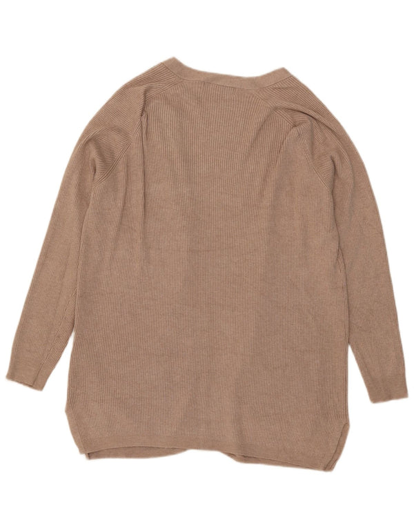 Sweter damski Marks & Spencer z otwartym kardiganem UK 14, średni beż, wiskoza