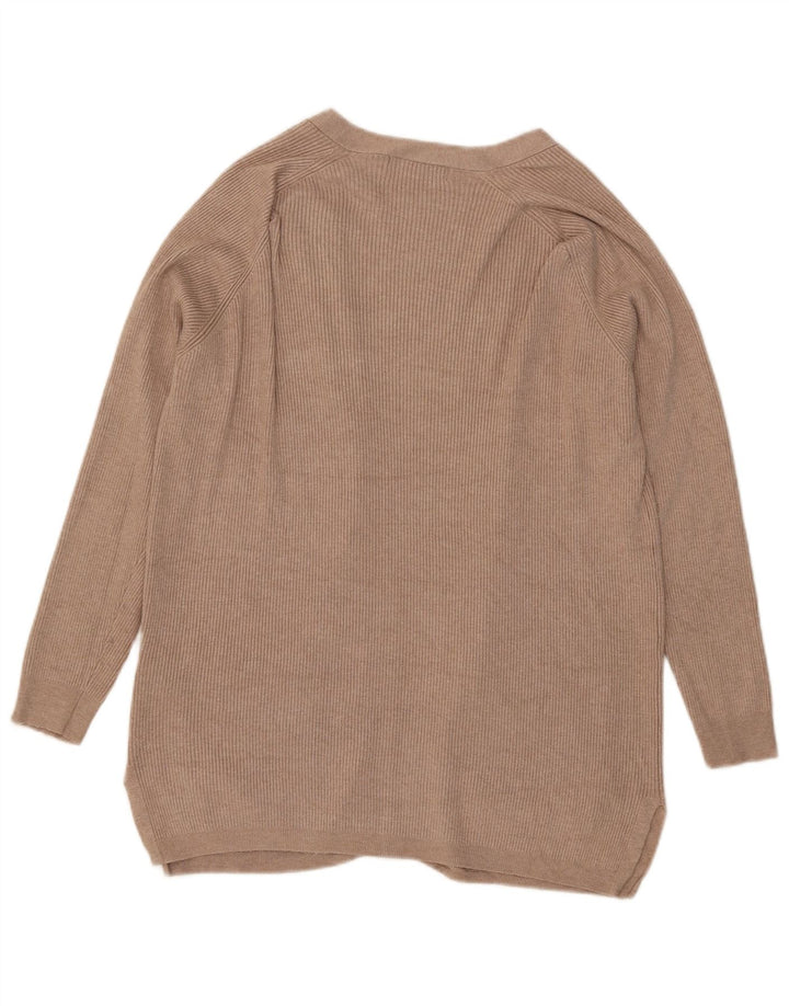 Sweter damski Marks & Spencer z otwartym kardiganem UK 14, średni beż, wiskoza