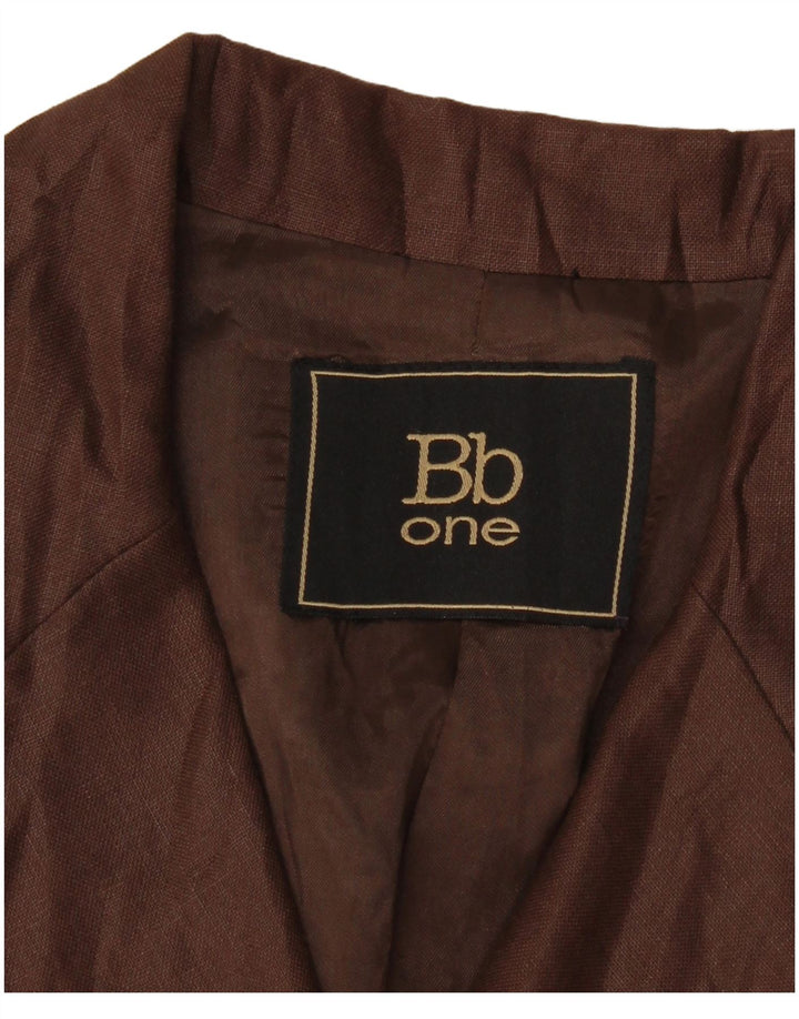 Vintage damska marynarka zapinana na 3 guziki UK 10, mała brązowa