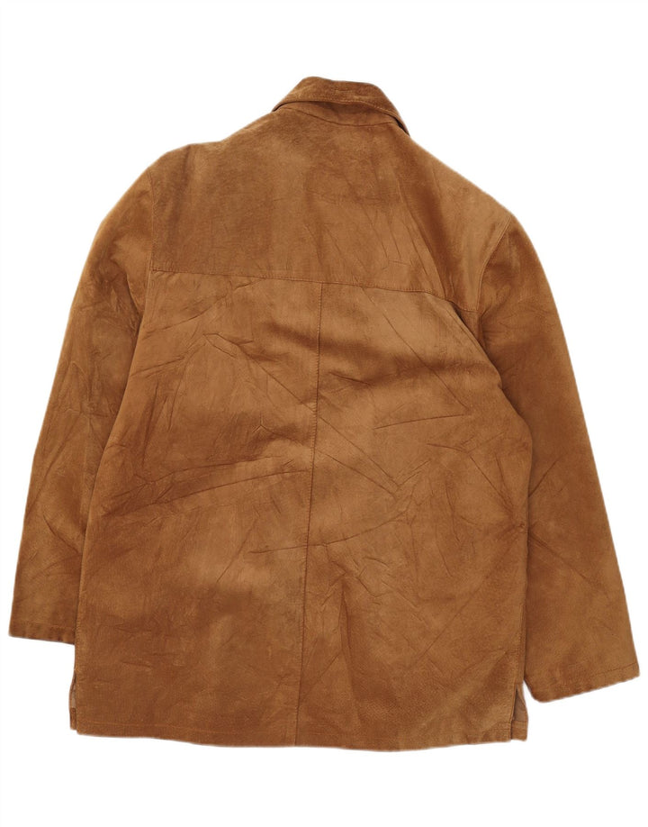 Vintage męska zamszowa kurtka IT 52 XL brązowa skóra