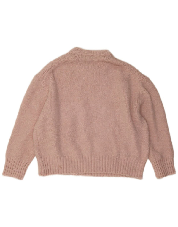 Sweter damski Zara Crop Oversize z okrągłym dekoltem UK 16, duży różowy