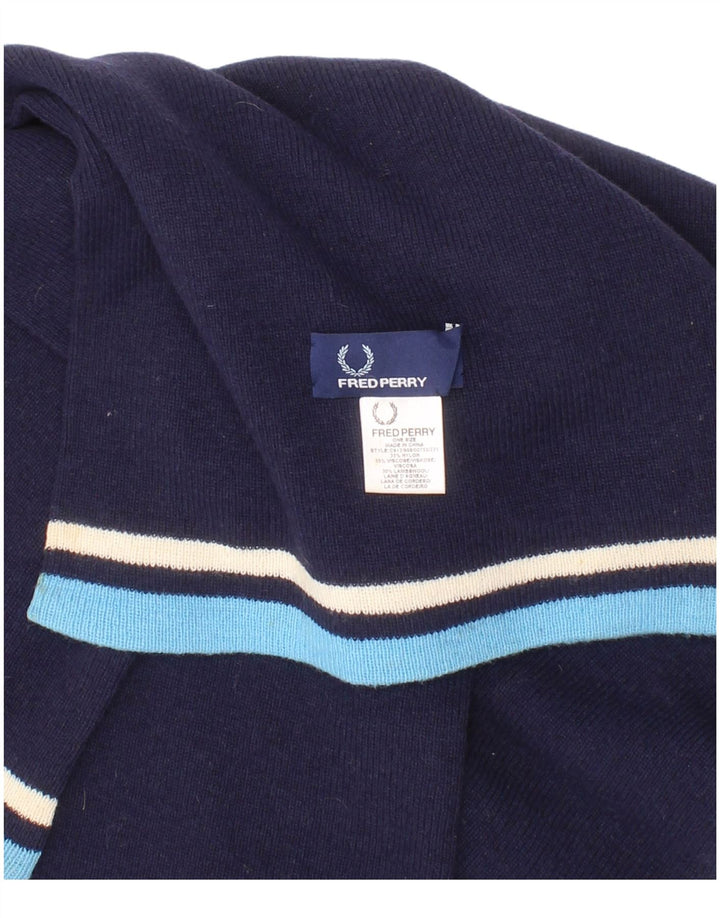 Męski prostokątny szalik Fred Perry, jeden rozmiar, granatowy nylon w paski