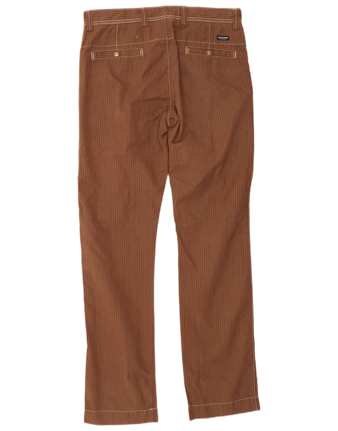 Męskie spodnie chino DOCKERS Slim Fit W34 L34 Brązowe klasyczne prążki