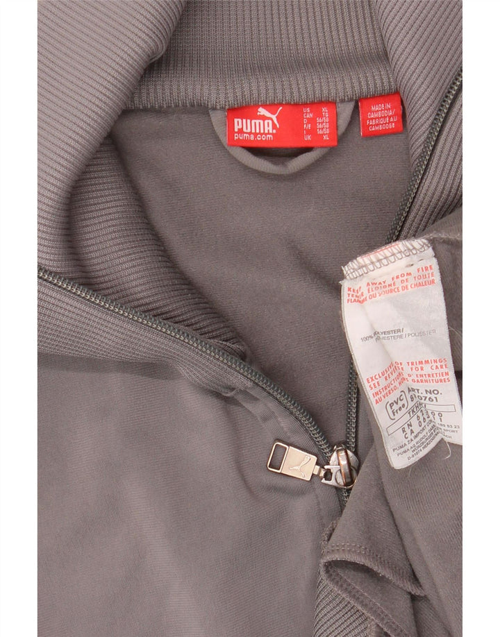 Męska kurtka dresowa PUMA XL Szary poliester z blokami kolorów