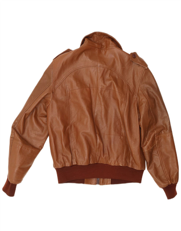 Męska skórzana kurtka wojskowa VINTAGE UK 40 duża brązowa skóra