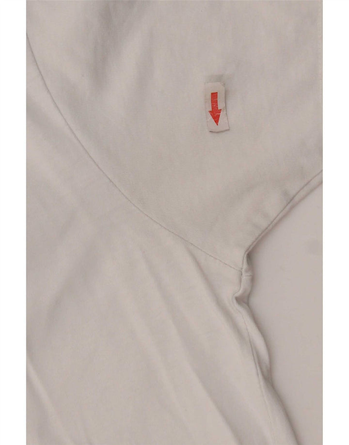 Męski T-shirt Ellesse z grafiką, mały, biały, z blokami kolorów