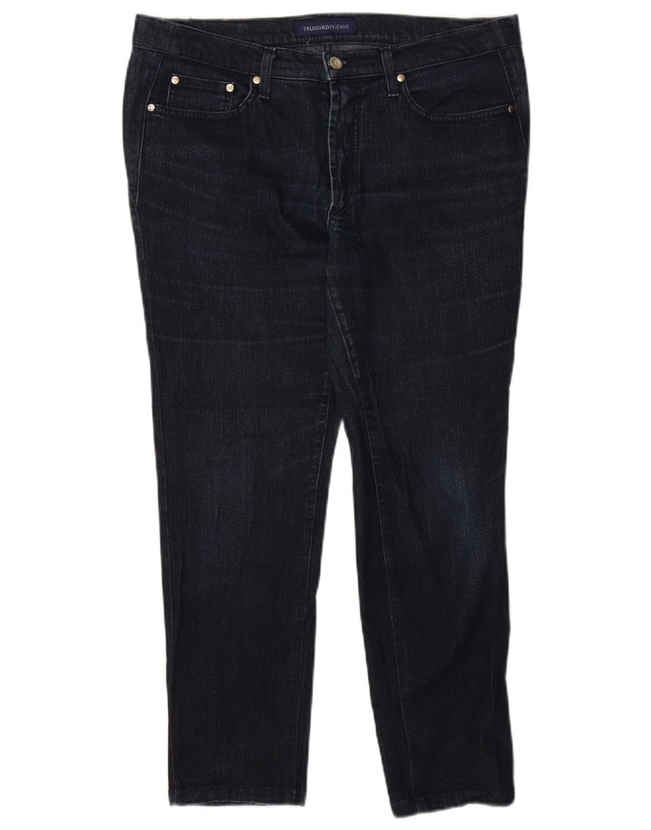 Damskie jeansy Trussardi Cropped W29 L25 Granatowa bawełna