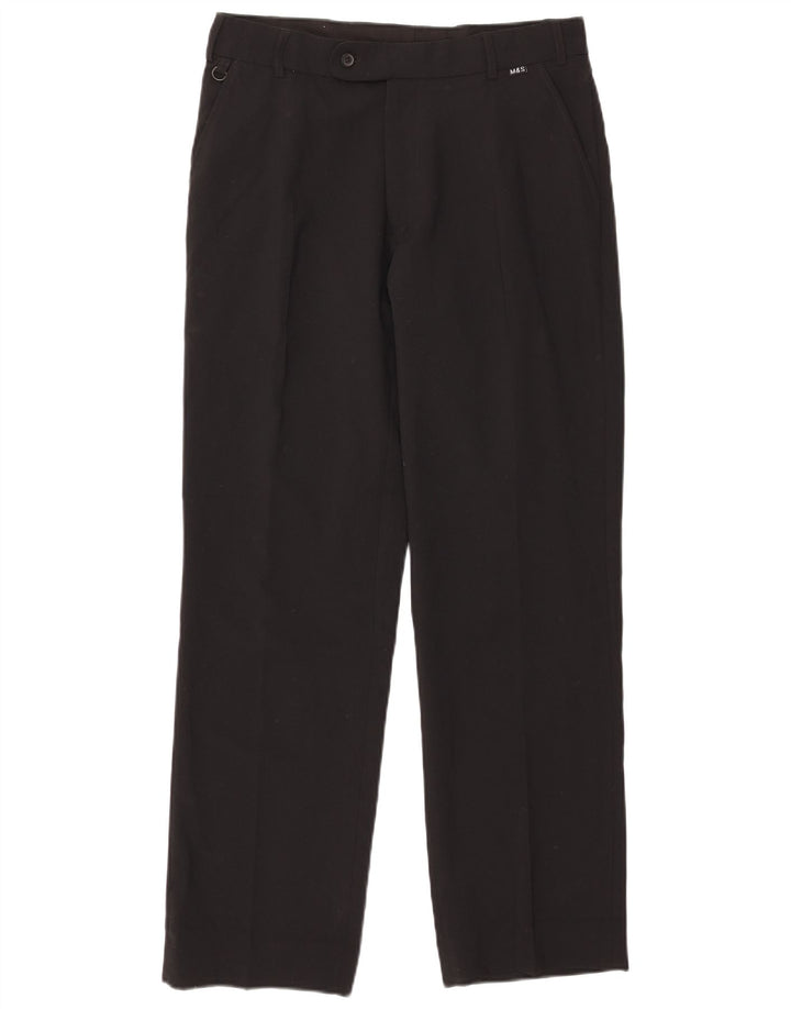 Damskie proste spodnie garniturowe Marks & Spencer W32 L31 Czarny poliester