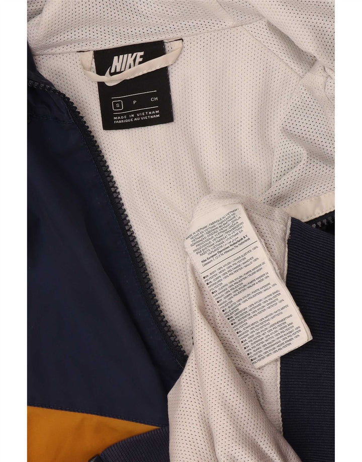 Męska kurtka przeciwdeszczowa z kapturem Nike UK 36 Mały, wielokolorowy nylon z blokami kolorów