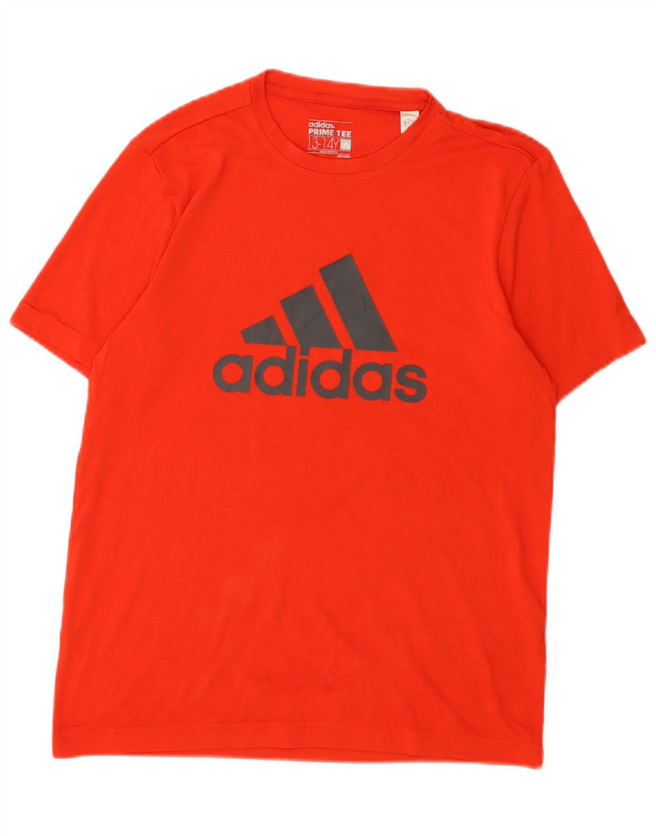 Chłopięca koszulka Adidas Climalite z grafiką, 13-14 lat, czerwona, poliester