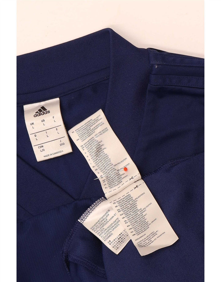 Męska koszulka Adidas z długim rękawem, duża, granatowa, z poliestru