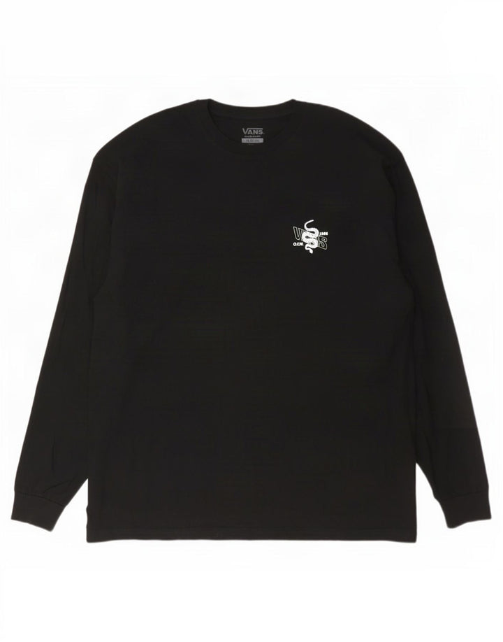 Męski top Vans z grafiką o klasycznym kroju, z długim rękawem, 2XL, czarny, bawełniany