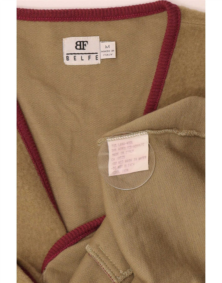 Kamizelka męska Belfe, wełna w kolorze khaki, średnia