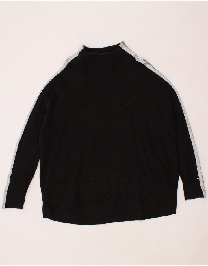 TOMMY HILFIGER Womens Turtle Neck Jumper Sweater UK 14 Medium Black Vintage Tommy Hilfiger and Second-Hand Tommy Hilfiger from Messina Hembry 