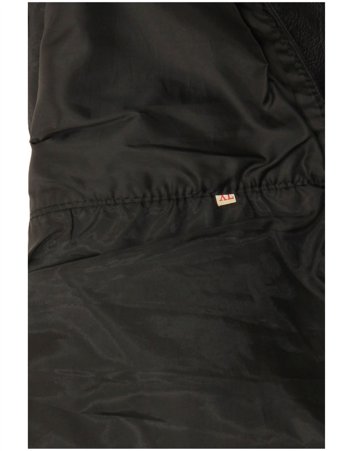 Męska kamizelka skórzana XL w stylu vintage, czarna