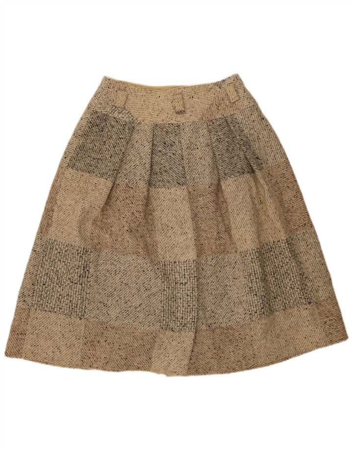 Damska spódnica midi Seventy IT 46 Large W30 Beżowa patchworkowa wełna dziewicza