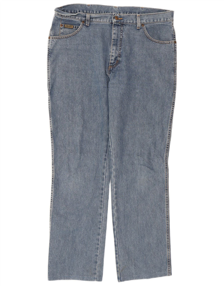 Męskie proste dżinsy Wrangler W36 L32 Niebieskie, bawełniane, klasyczne