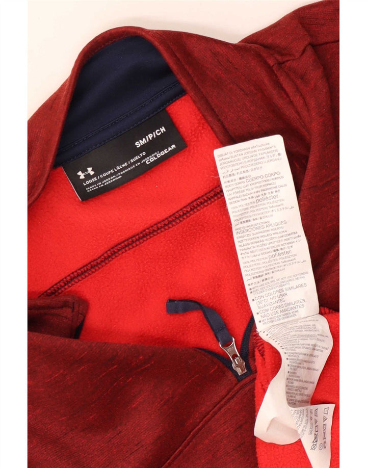 Męski sweter Under Armour Cold Gear z zamkiem błyskawicznym, mały, bordowy, nakrapiany