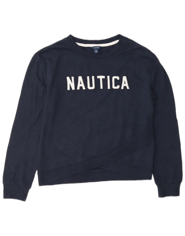 Damska bluza oversize Nautica z grafiką UK 10, mała, granatowa