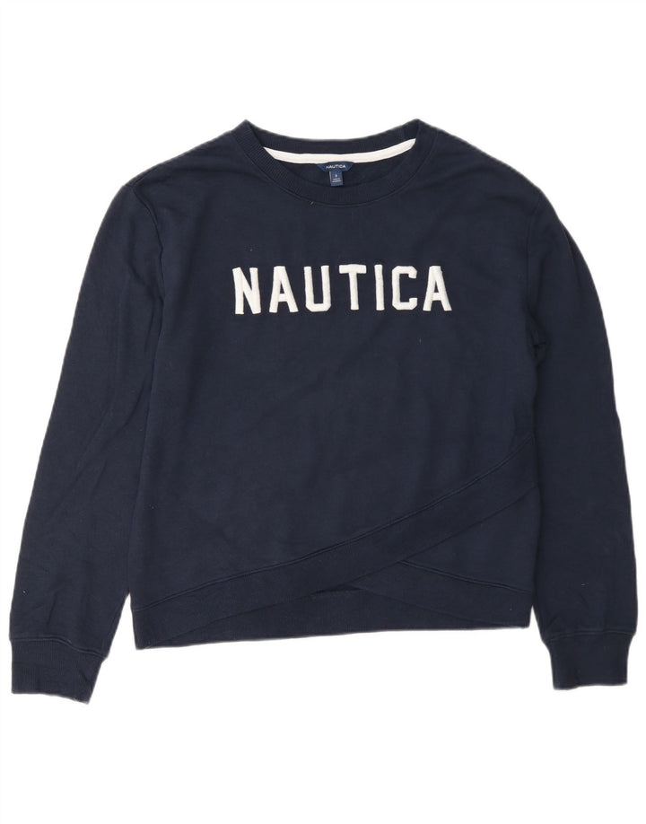 Damska bluza oversize Nautica z grafiką UK 10, mała, granatowa