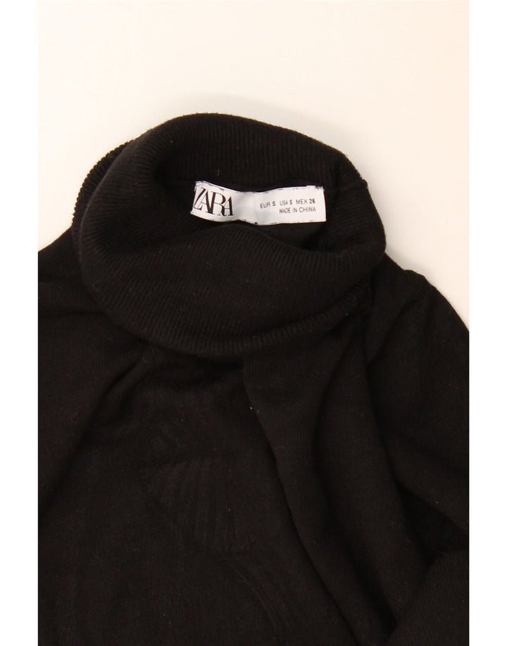 Sweter damski Zara z golfem UK 10, mały, czarny