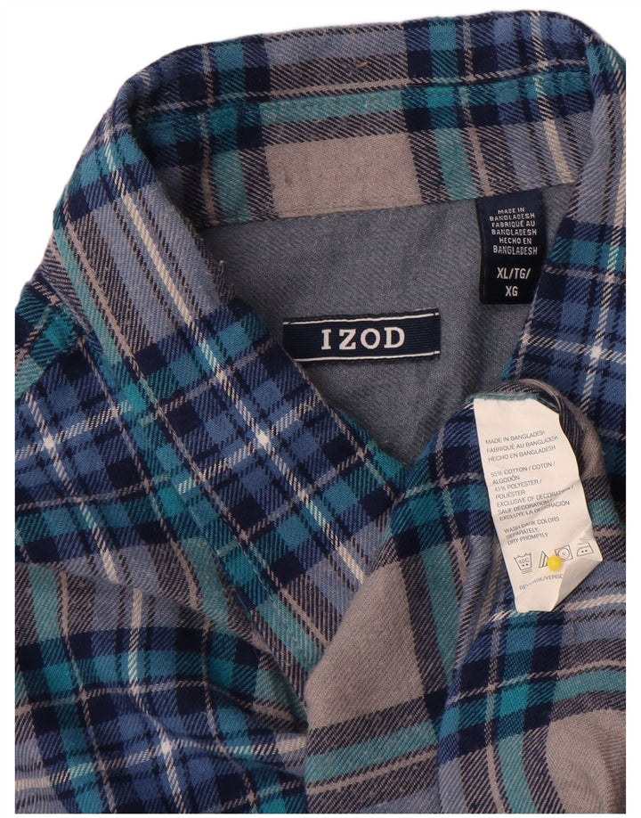 Koszula flanelowa męska Izod XL w niebieską kratkę, bawełniana