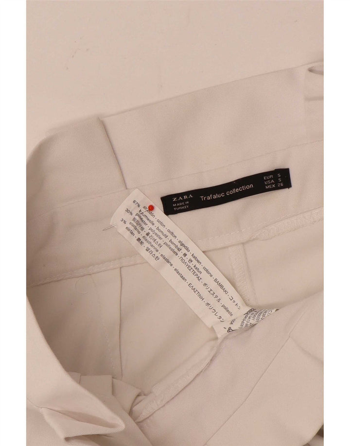 Damskie spodenki z wysokim stanem Zara, małe W26, biała bawełna
