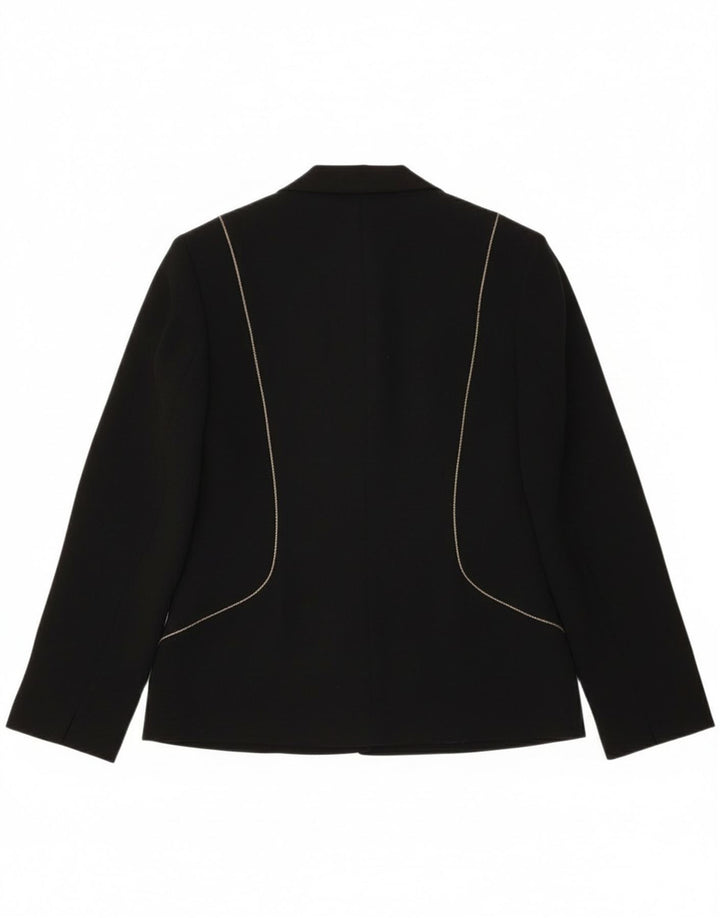 Damska marynarka zapinana na 2 guziki Jacques Vert UK 10, mały, czarny poliester