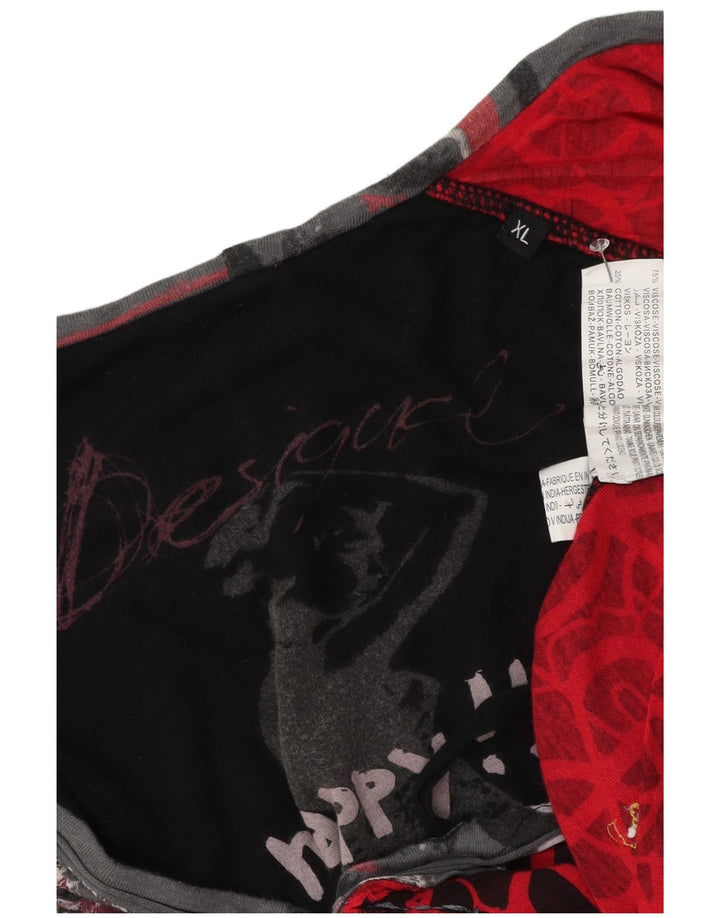 Damski top Desigual z abstrakcyjnym wzorem, UK 18 XL, wielobarwna wiskoza