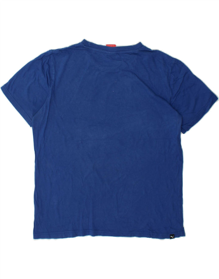 PUMA Mens Graphic T-Shirt Top Medium Blue Cotton Vintage Puma and Second-Hand Puma from Messina Hembry 