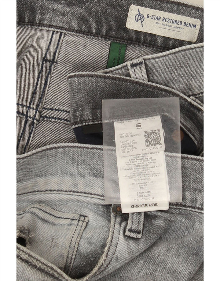 Męskie jeansy G-Star 3301 w trudnej sytuacji W36 L36 Szara bawełna