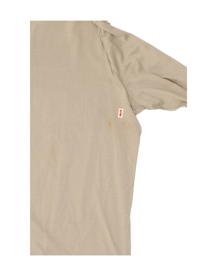 VINTAGE Mens Shirt Medium Beige Cotton Vintage Vintage and Second-Hand Vintage from Messina Hembry 