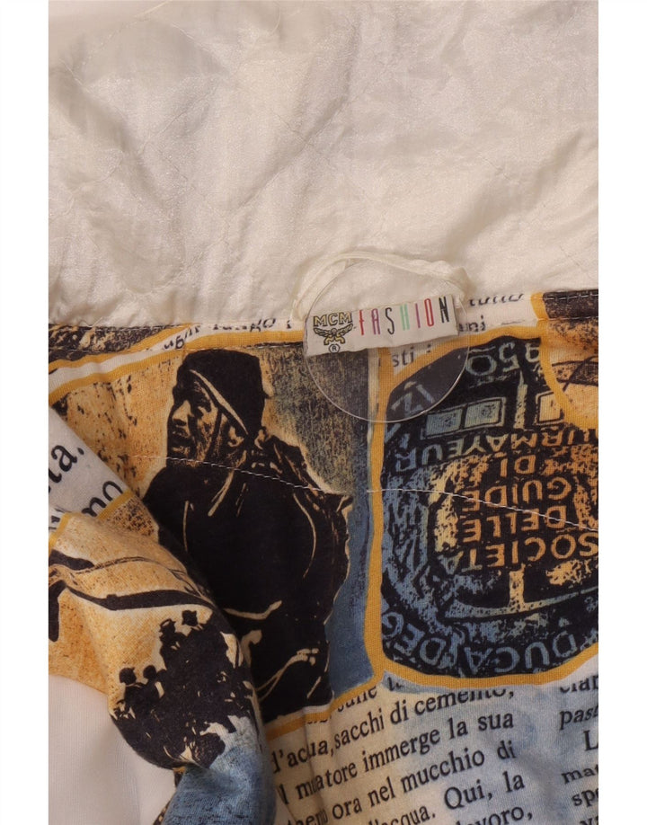 Vintage męska kurtka wiatrówka z kapturem EU 36 Small White Poliamid