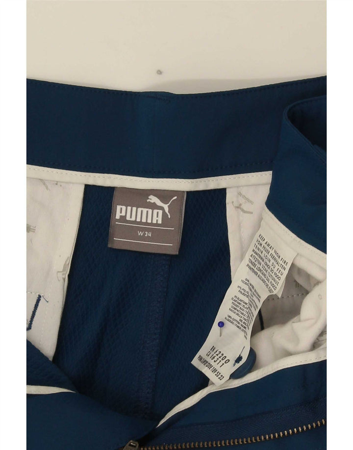 Męskie spodenki Chino Puma W34, duże, niebieskie, poliestrowe