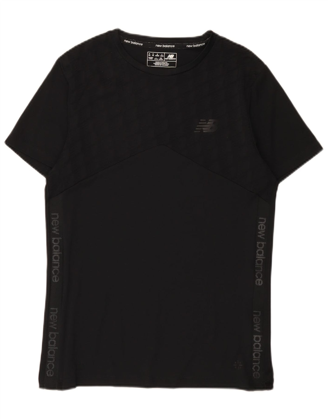Męski T-shirt z grafiką New Balance, średni czarny poliester