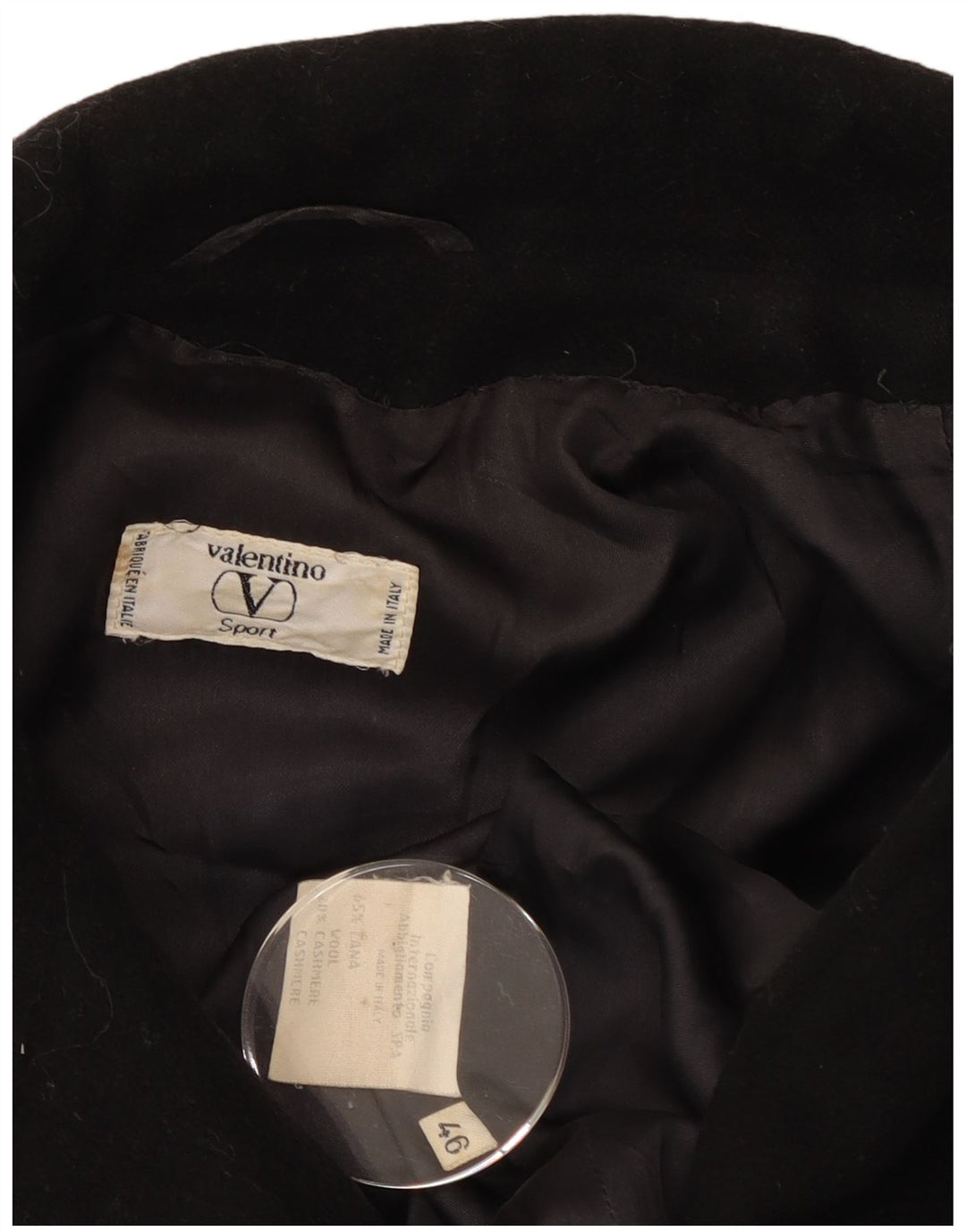 Płaszcz damski Valentino IT 46, duży, czarny, wełniany