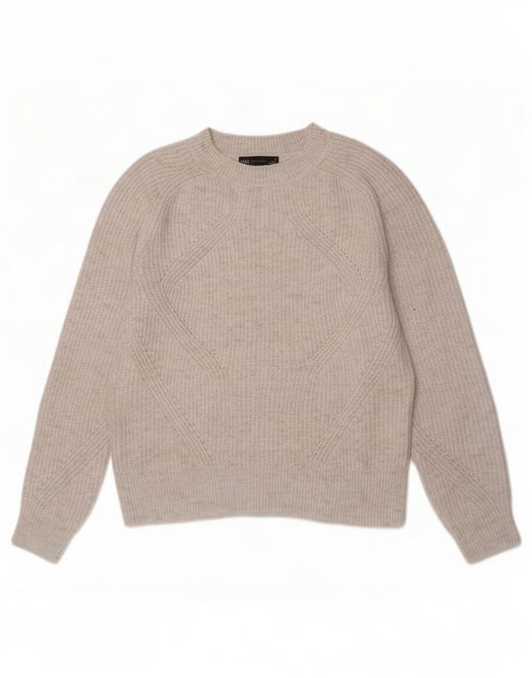 Marks & Spencer Damski sweter z dekoltem w łódkę, UK 10, mały, szary, nakrapiany