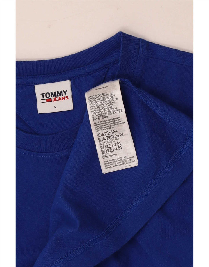 T-shirt męski Tommy Hilfiger, duży, niebieski, bawełniany