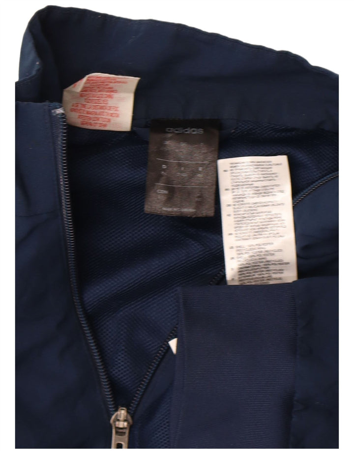 Adidas Boys Climalite Tracksuit Top Jacket 13-14 Years Navy Blue Polyester