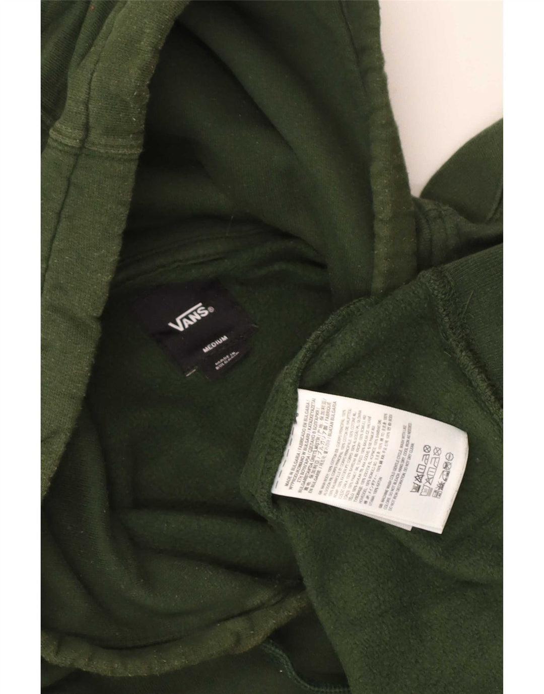 Męski sweter z kapturem Vans z grafiką, średniozielony, bawełniany