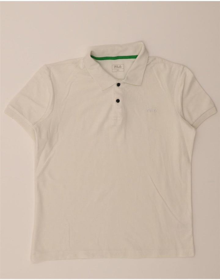 FILA Mens Polo Shirt IT 48 Small White Cotton Vintage Fila and Second-Hand Fila from Messina Hembry 