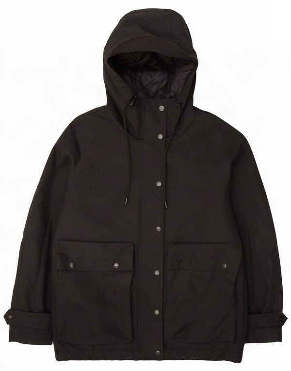 Damska kurtka parka oversize z kapturem Zara UK 6 XS Czarna bawełniana