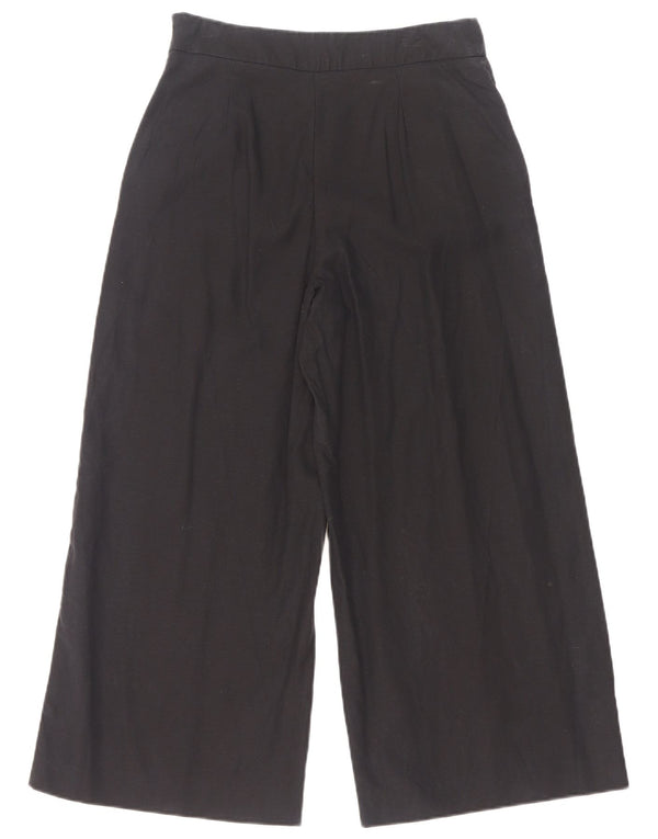 Damskie spodnie typu casual z wysokim stanem i szerokimi nogawkami Zara XS W24 L26 Czarny Lyocell