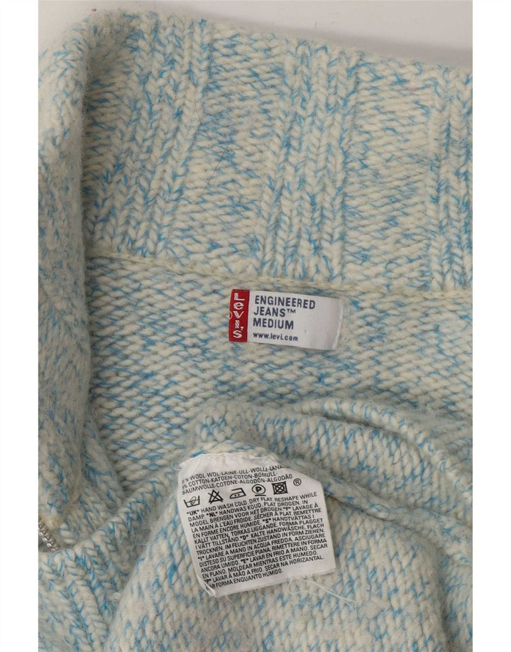 Damski sweter rozpinany Levi's Engineered Cardigan UK 14 Średni niebieski nakrapiany wełniany