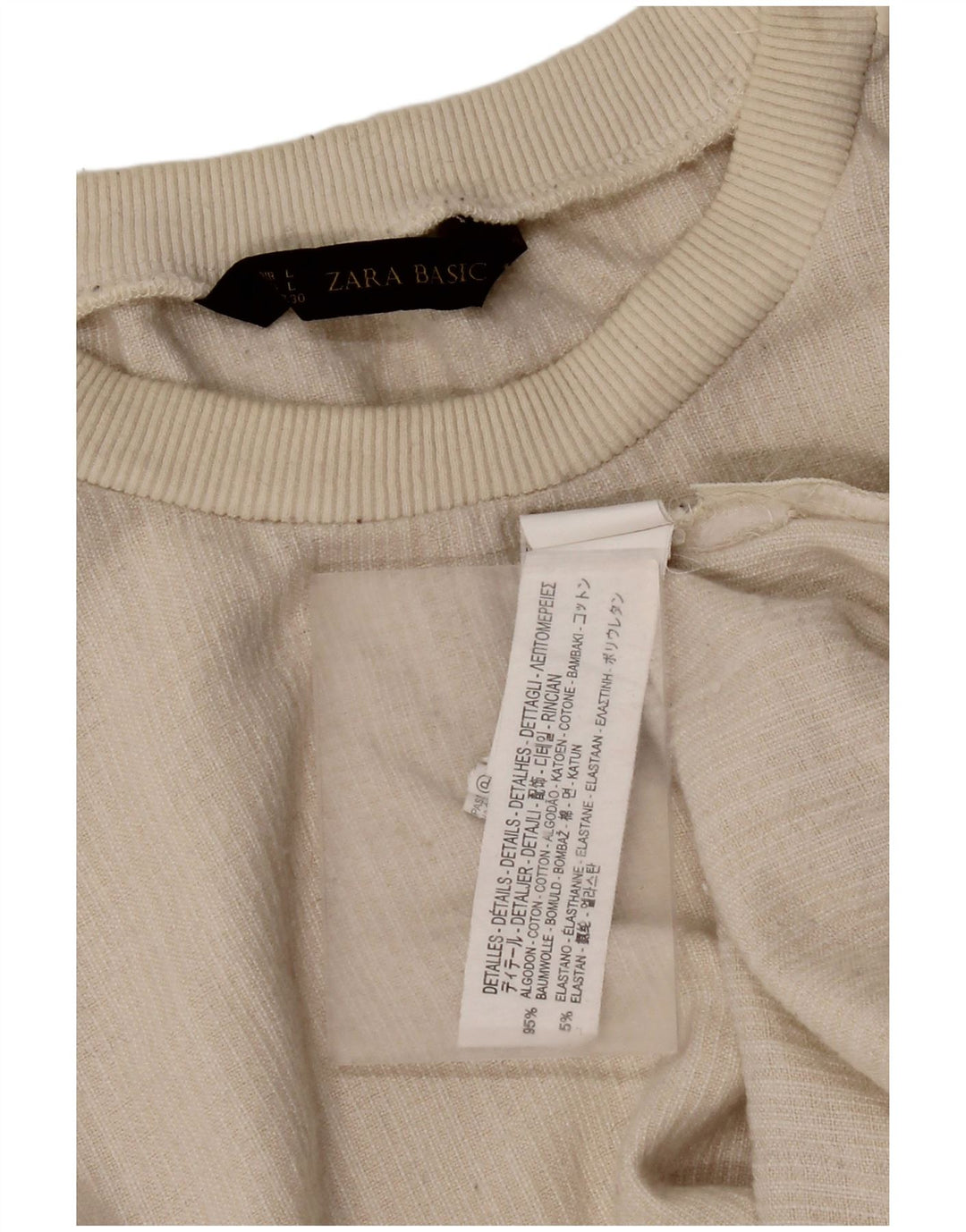 Damski sweter Zara UK 16, duży, z białej bawełny