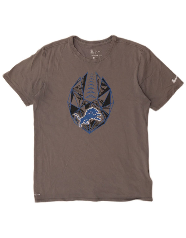 Męski T-shirt z grafiką NIKE Detroit Lions, duży, szary, bawełniany