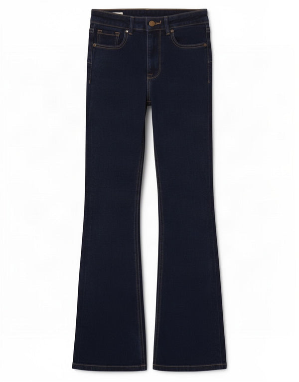 Damskie jeansy rozkloszowane Zara EU 34 2XS W24 L33 Granatowa bawełna